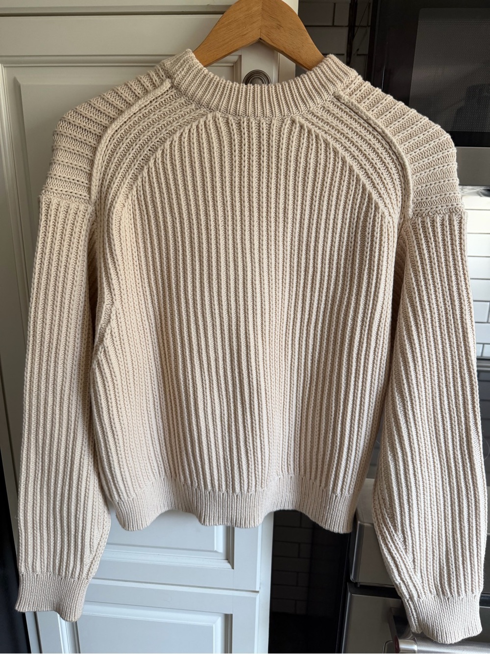 Acne Studios Cream Chunky Ribbed Cotton Knit Sweater Size S - Picture 8 of 9